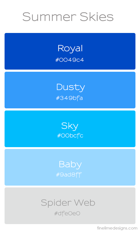 summer skies palette | fine lime designs