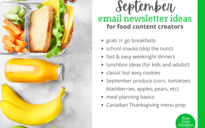 September Newsletter Ideas for Food Bloggers