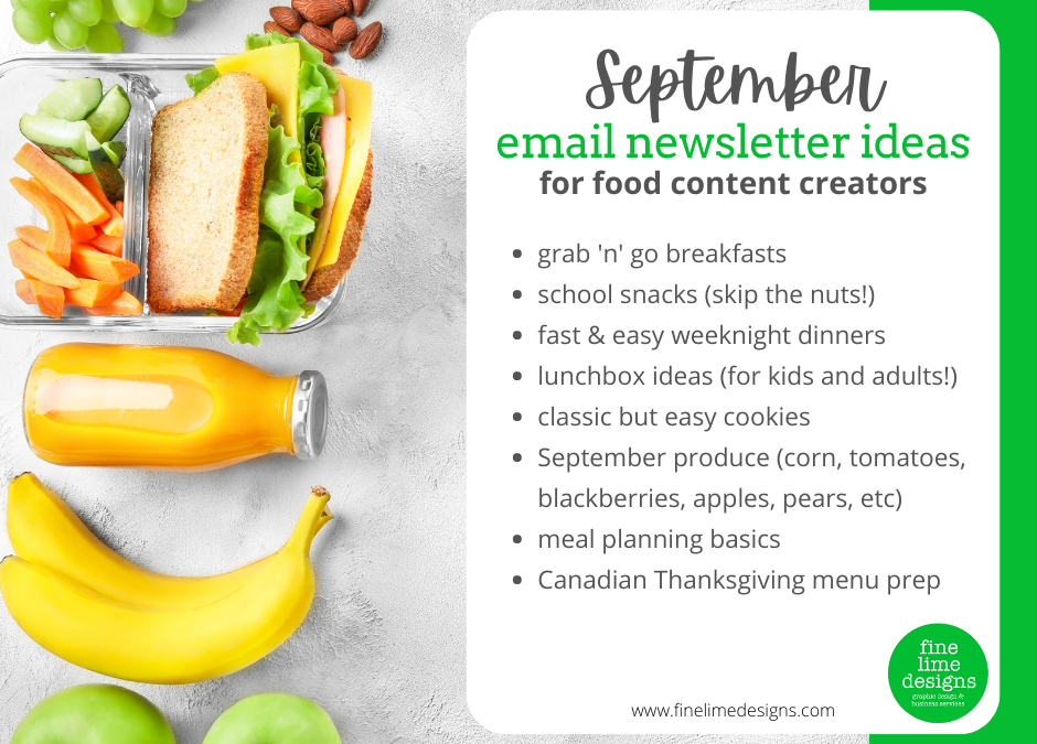 September Newsletter Ideas for Food Bloggers