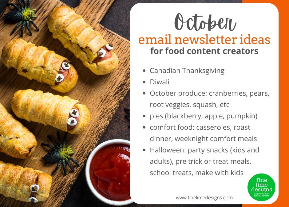 October Newsletter Ideas For Food Bloggers