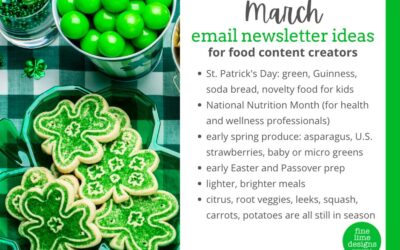 March Email Newsletter Ideas For Food Bloggers